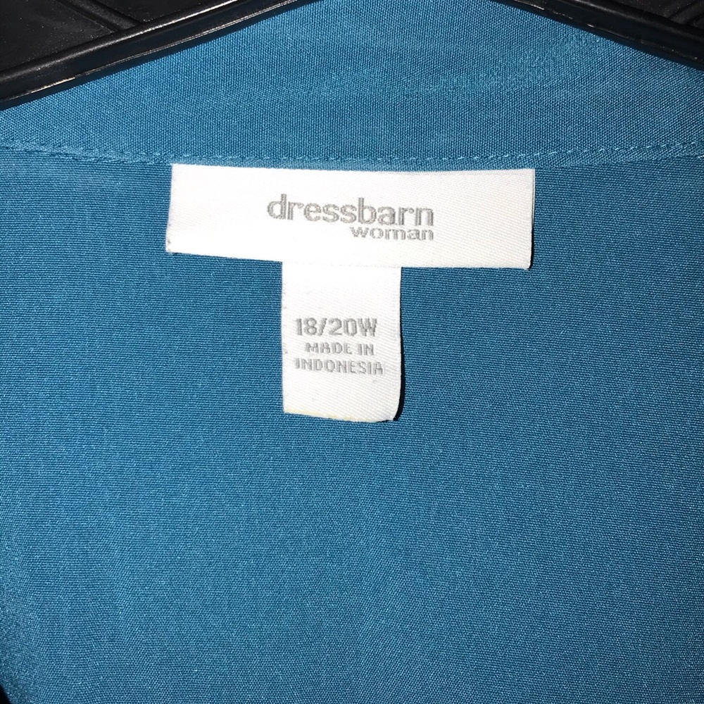 Dress Barn Seamed Blouse Blue-Green 18/20 2X - Picture 2 of 3